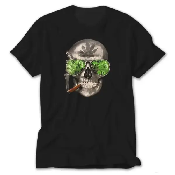 Marijuana Skull, Black T-Shirt
