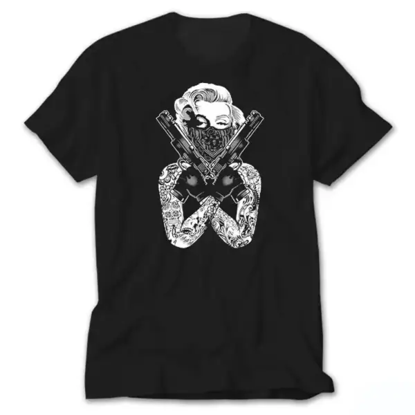 Marilyn Monroe Gangsta Black T-Shirt