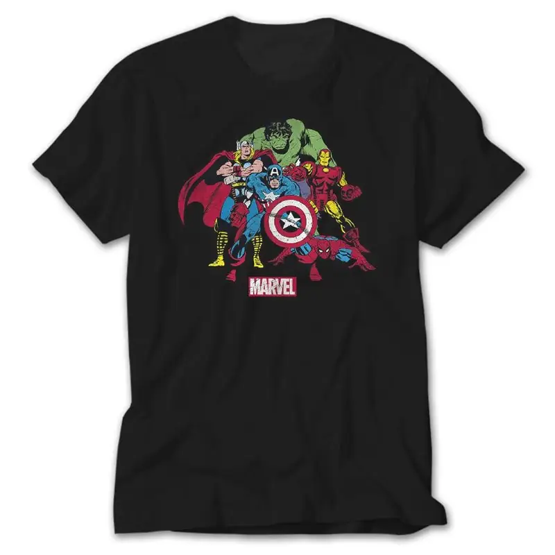 Marvel Comics Team, Black T-Shirt