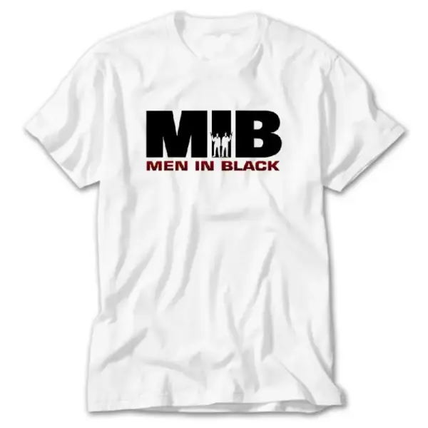 Men in Black White T-Shirt