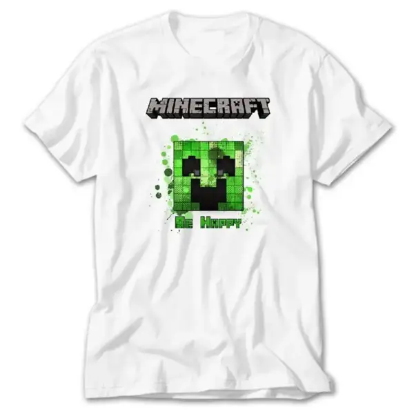 Minecraft Be Happy, White T-Shirt