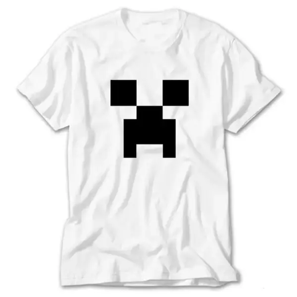 Minecraft Creeper Face, White T-Shirt
