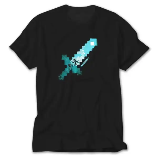 Minecraft Diamond Sword, Black T-Shirt