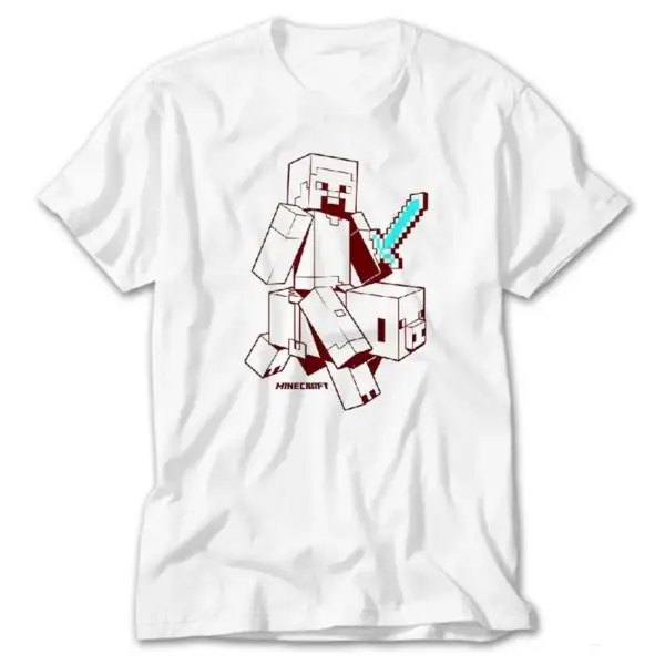 Minecraft Sketcky Steve, White T-Shirt