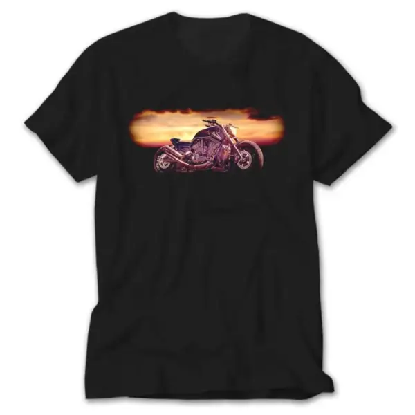 Motorcycle, Black T-Shirt