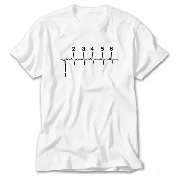 Motorcycle Heartbeat Gear, White T-Shirt