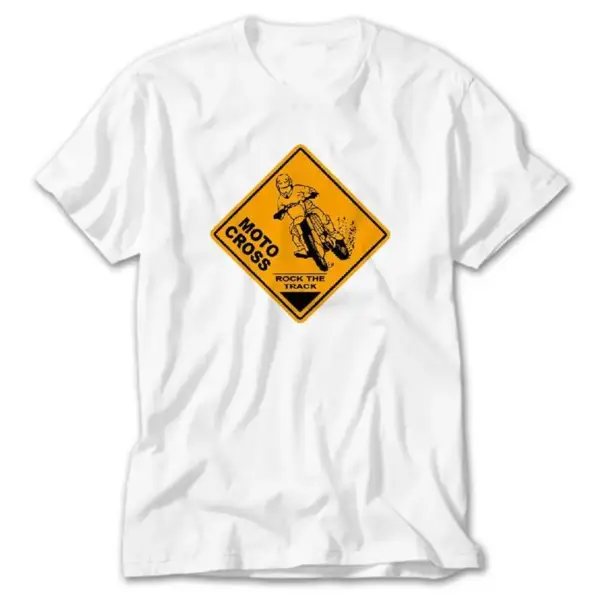 Motorcycle Motocross Signboard, White T-Shirt