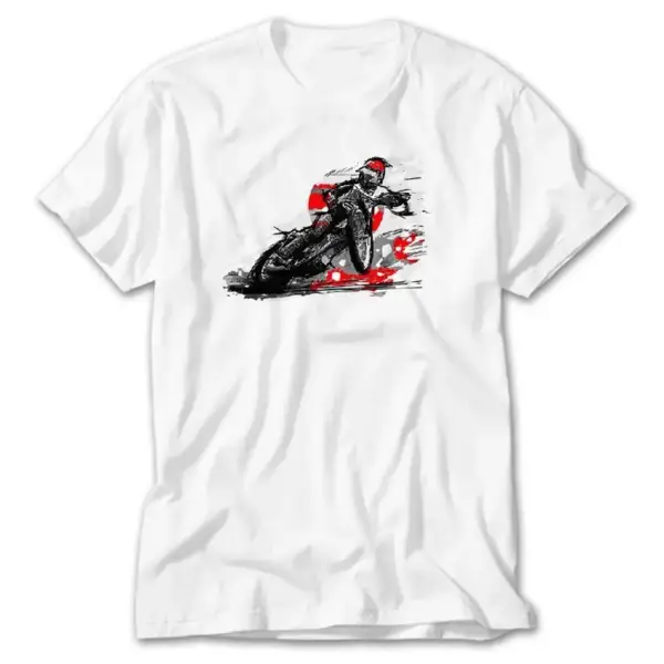 Motorcycle Motocross Speedway, White T-Shirt