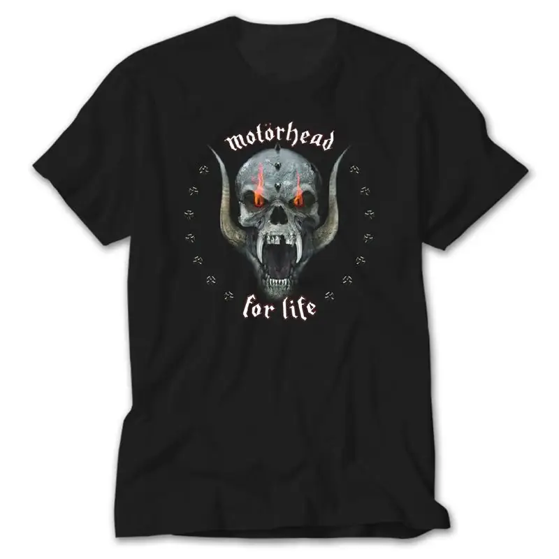 Motörhead Skull For Life, Black T-Shirt
