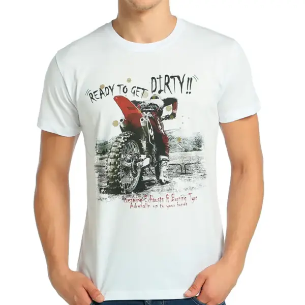 Motocross Men's White T-Shirt