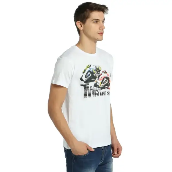 Racing Men's White T-Shirt - Image 2
