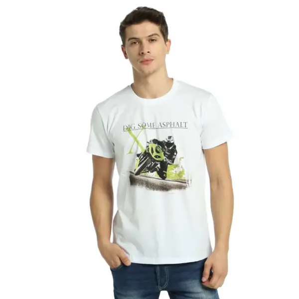 Racing Men's White T-Shirt - Image 2