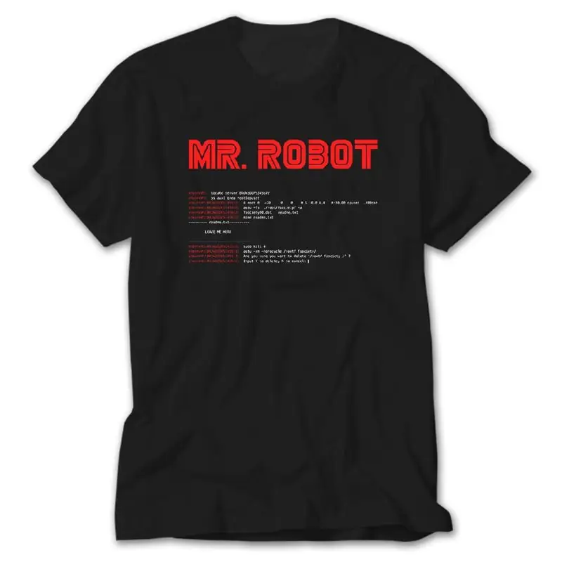 Mr Robot Console, Black T-Shirt