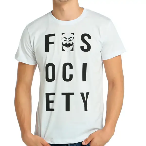 Mr. Robot FSociety Men's White T-shirt