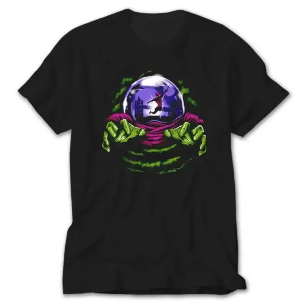 Mysterio and Spiderman Black T-Shirt