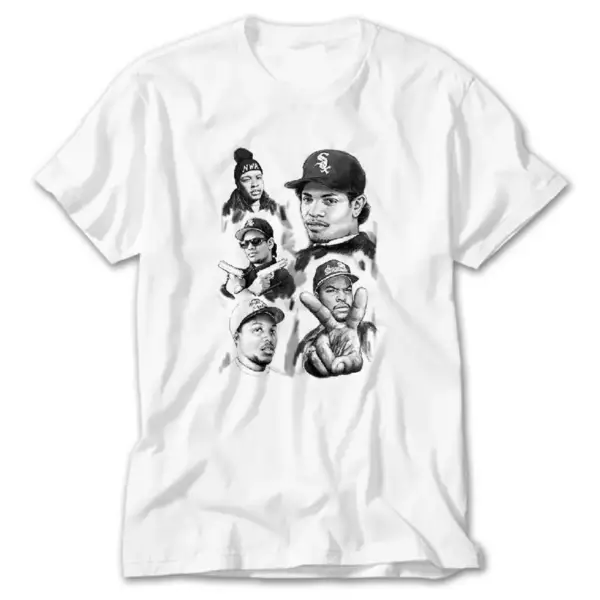 N.W.A. Group Eazy E Ice Cube ,White T-Shirt