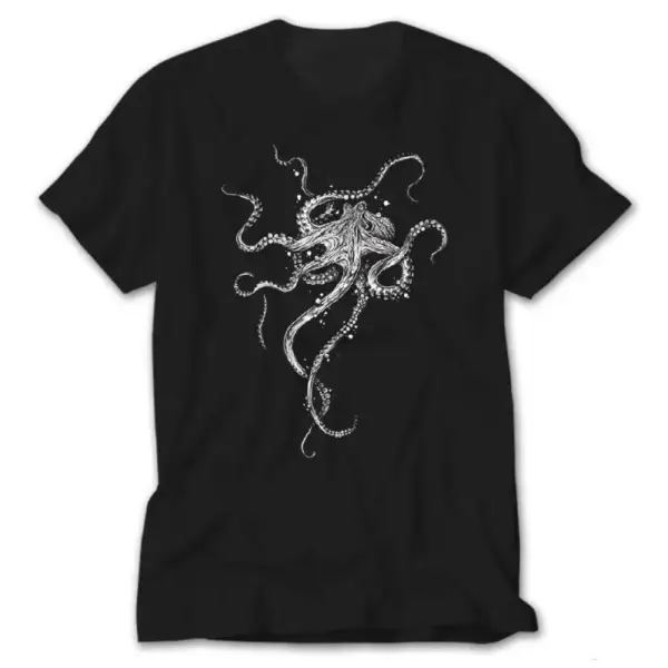 Octopus, Black T-Shirt