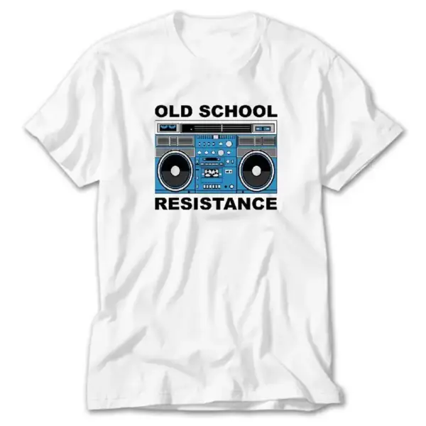 Old School Resistance, White T-Shirt