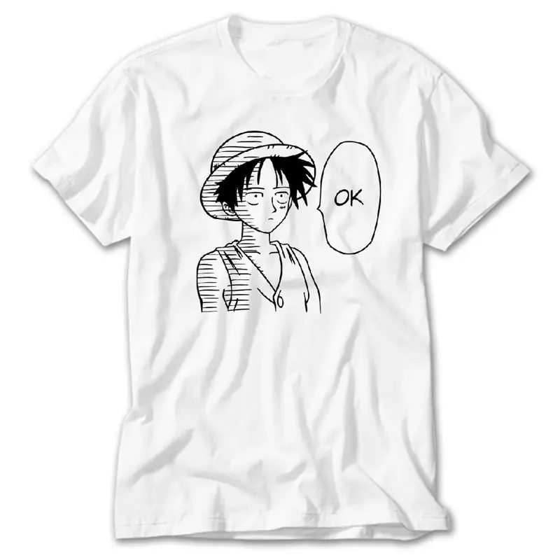One Piece Luffy Ok, White T-Shirt