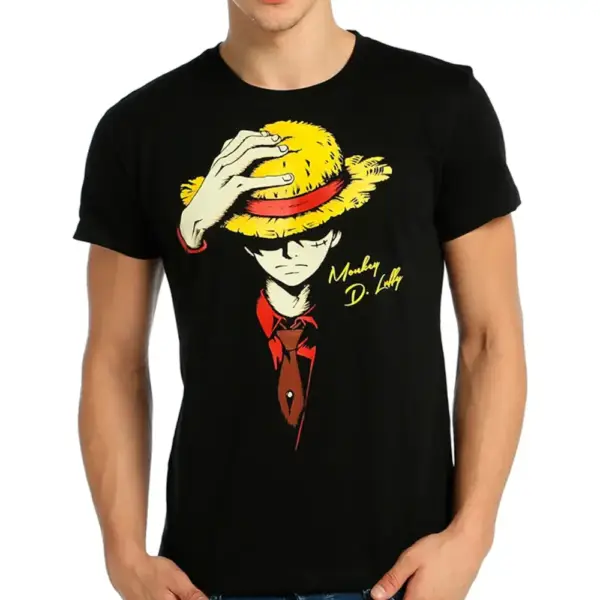 One Piece Monkey D. Luffy Men's Black T-shirt