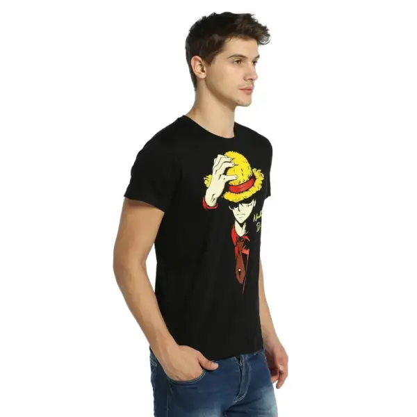 One Piece Monkey D. Luffy Men's Black T-shirt - Image 2