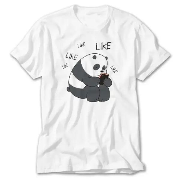 Panda Likes, White T-Shirt