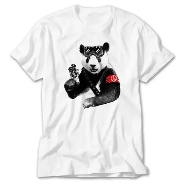 Panda Rebel, Black T-Shirt