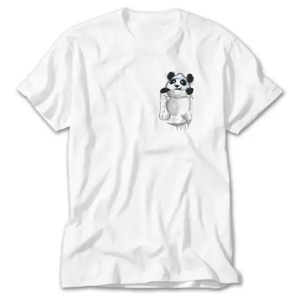 Panda, White T-Shirt