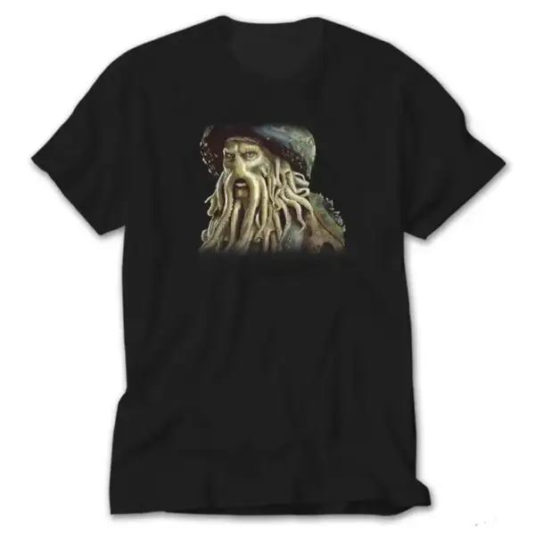 Pirates of Caribbean Davy Jones, Black T-Shirt