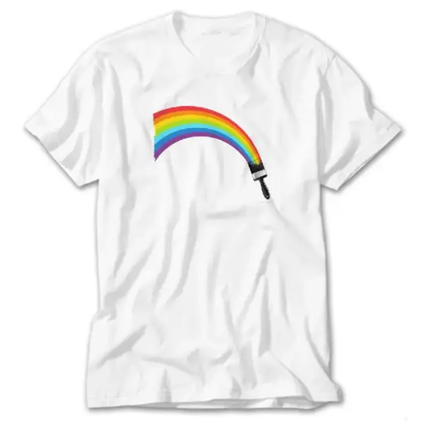 Rainbow Brush, White T-Shirt