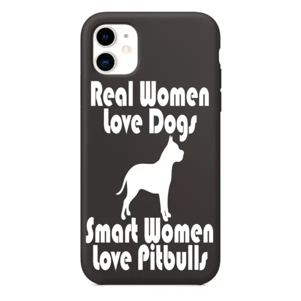 Real Women Love Dogs Smart Women Love Pittbulls iPhone Case, Real Women Love Dogs Smart Women Love Pittbulls Artwork iPhone 15 Phone Case
