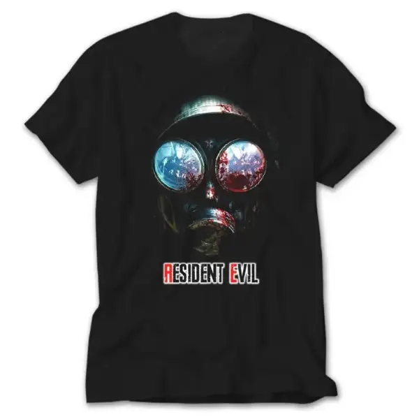Resident Evil Gas Mask, Black T-Shirt