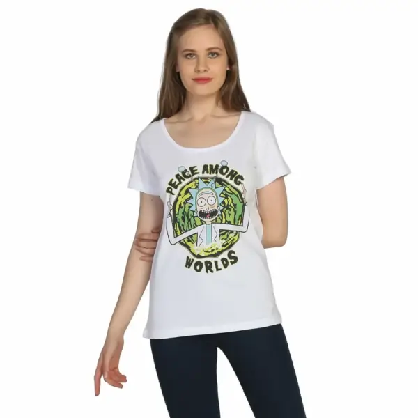 Rick And Morty Peace Among Worlds Women's White T-Shirt