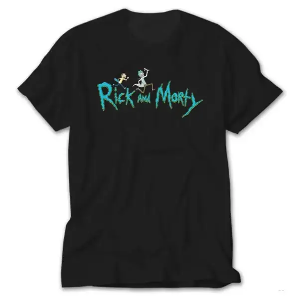 Rick And Morty Run, Black T-Shirt