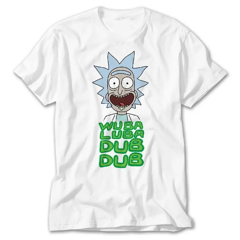 Rick And Morty Wuba Luba Dub Dub, White T-Shirt