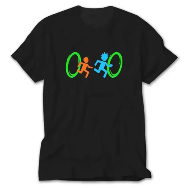 Rick and Morty Portal Gate, Black T-Shirt