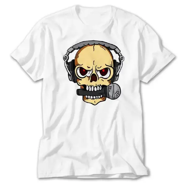 Rock Music Skull, White T-Shirt