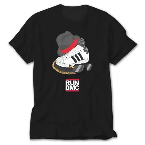 Run Dmc Shoes, Black T-Shirt