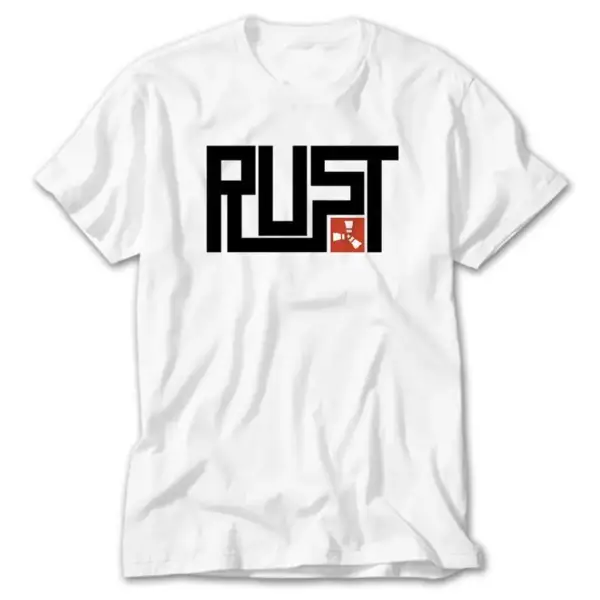 Rust, White T-Shirt