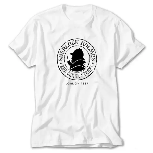 Sherlock Holmes 221B Baker Street, White T-Shirt