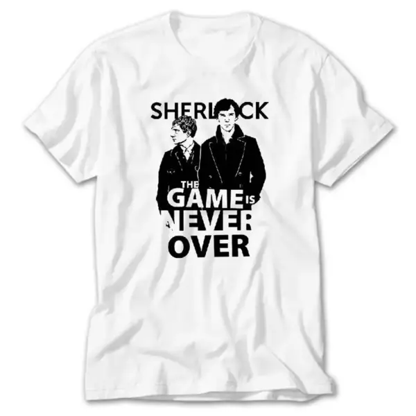 Sherlock Holmes The Game is Never Over, White T-Shirt