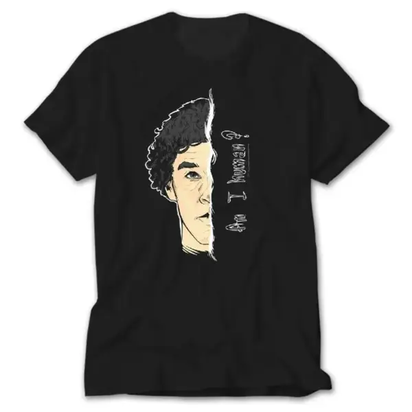 Sherlock Homes Am I Human, Black T-Shirt