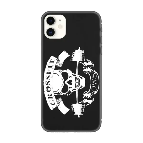 Skull iPhone Case, Skull Crossfit iPhone 15 Phone Case