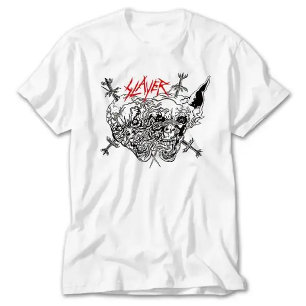 Slayer Skull, White T-Shirt