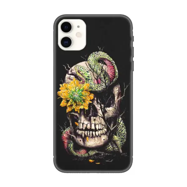 Snake Skull iPhone Case, Snake Skull Artwork iPhone 15 Phone Case