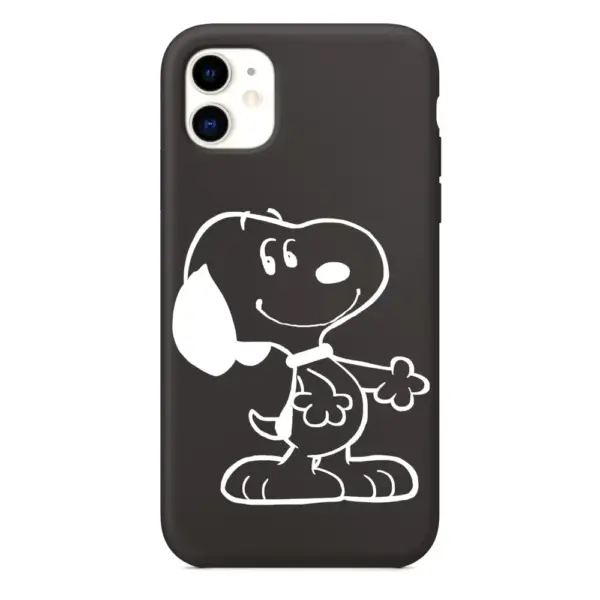 Snoopy Peanuts iPhone Case, Snoopy Peanuts Clipart White iPhone 15 Phone Case