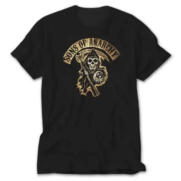 Sons Of Anarchy Gold, Black T-Shirt