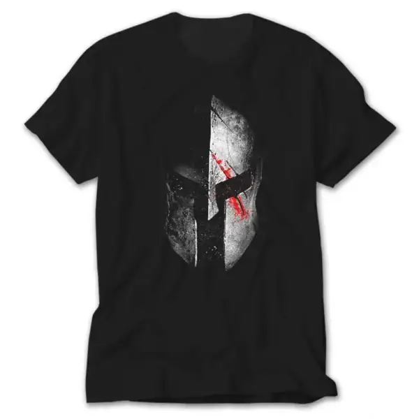 Spartan Helmet, Black T-Shirt