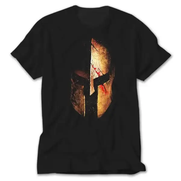 Spartan Helmet, Black T-Shirt