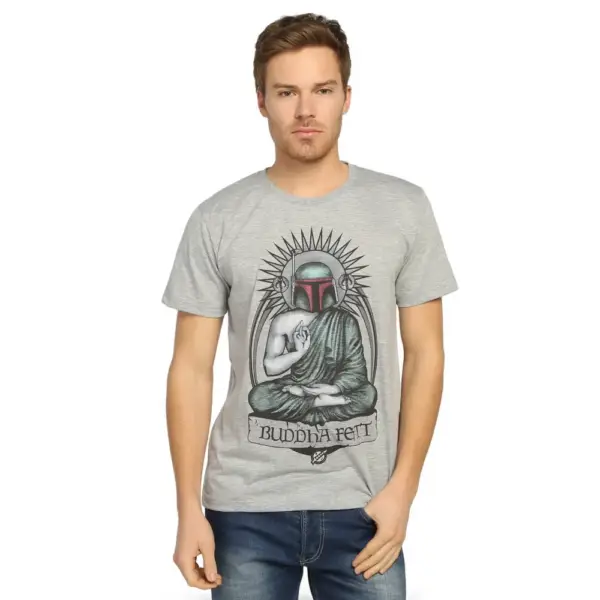 Star Wars Mandalorian Boba Fett Men's Grey T-shirt - Image 2